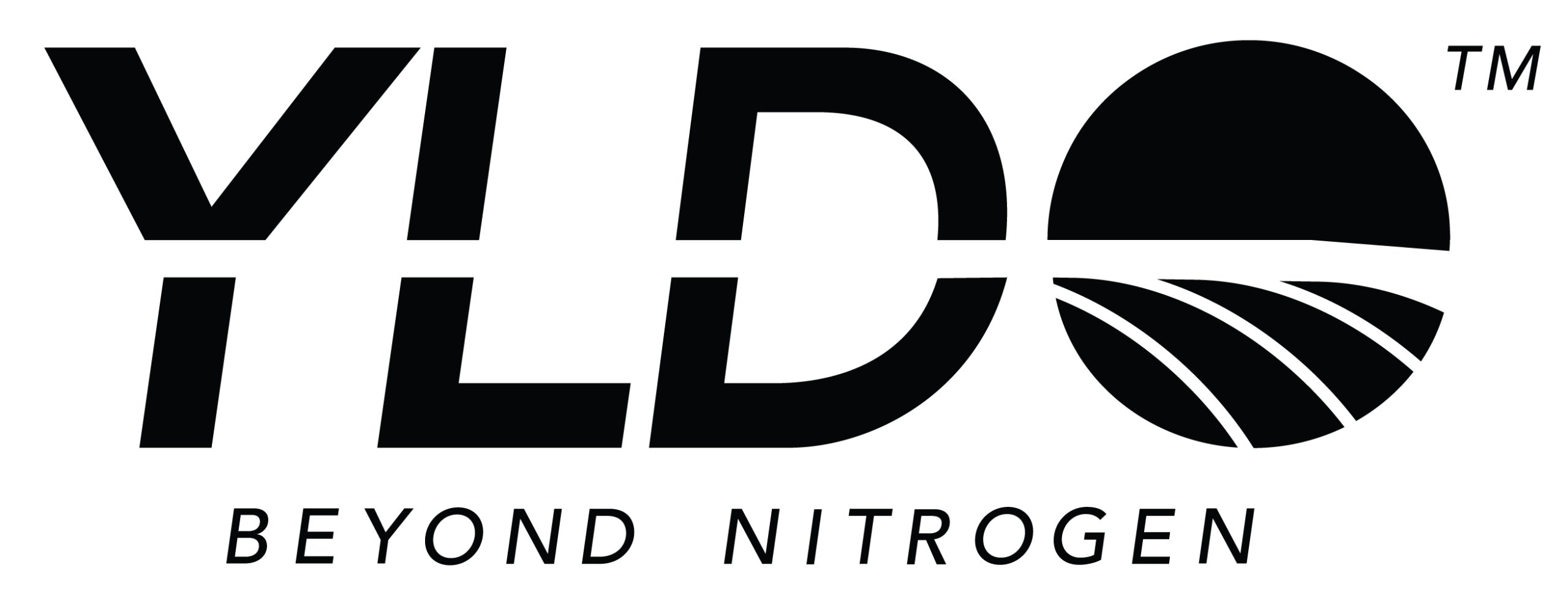 YLD Beyond Nitrogen logo with stylized field graphic in black and white.