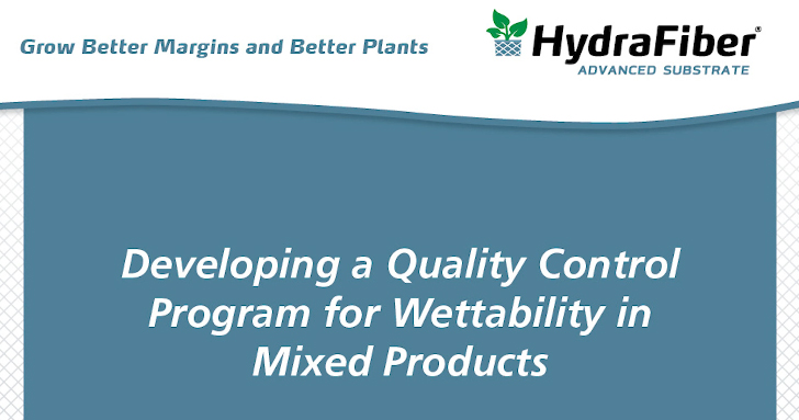 Developing a Quality Control Program for Wettability in Mixed Products.