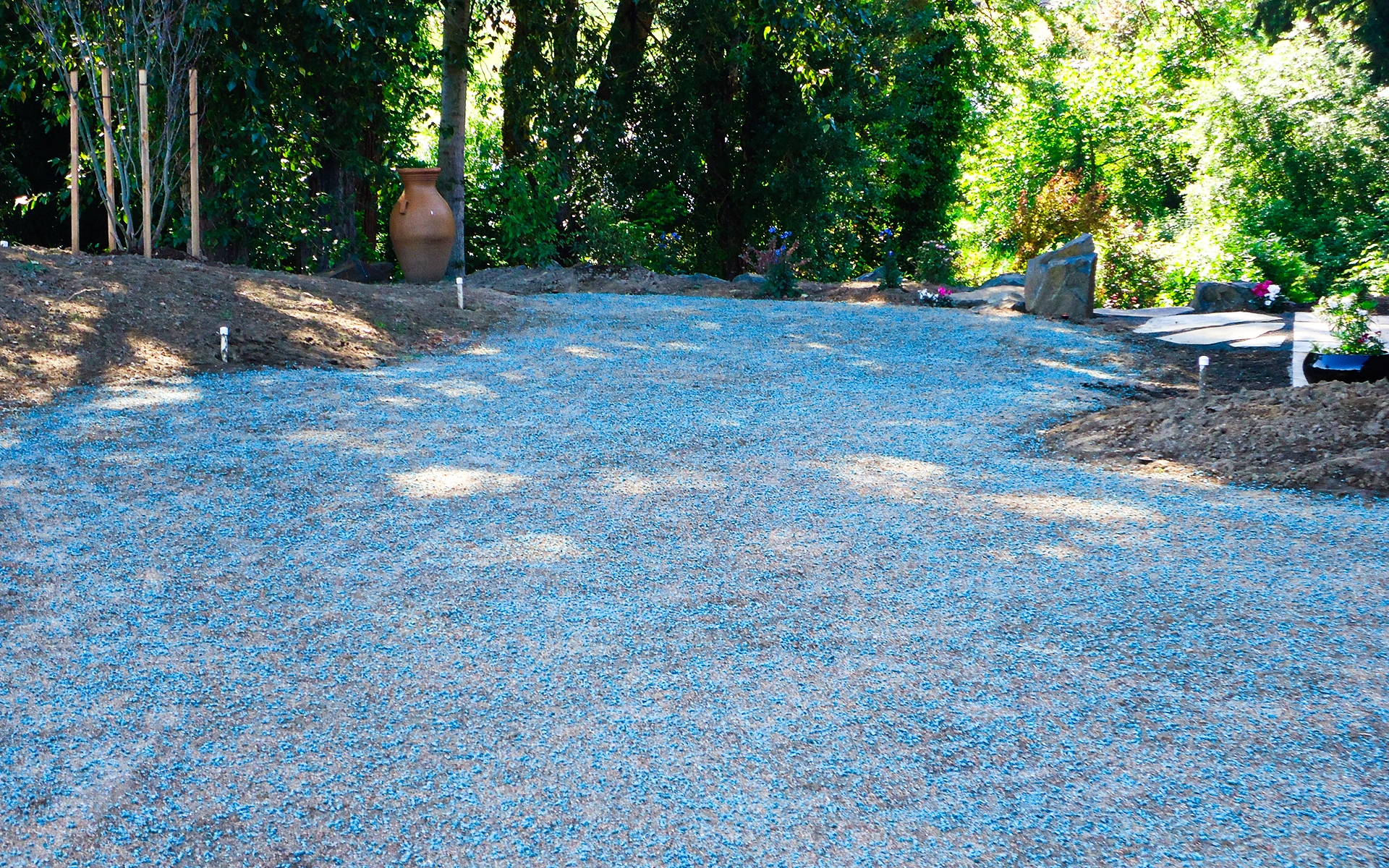 Dry applied mulch.