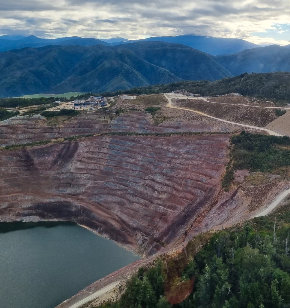 Mine near water.
