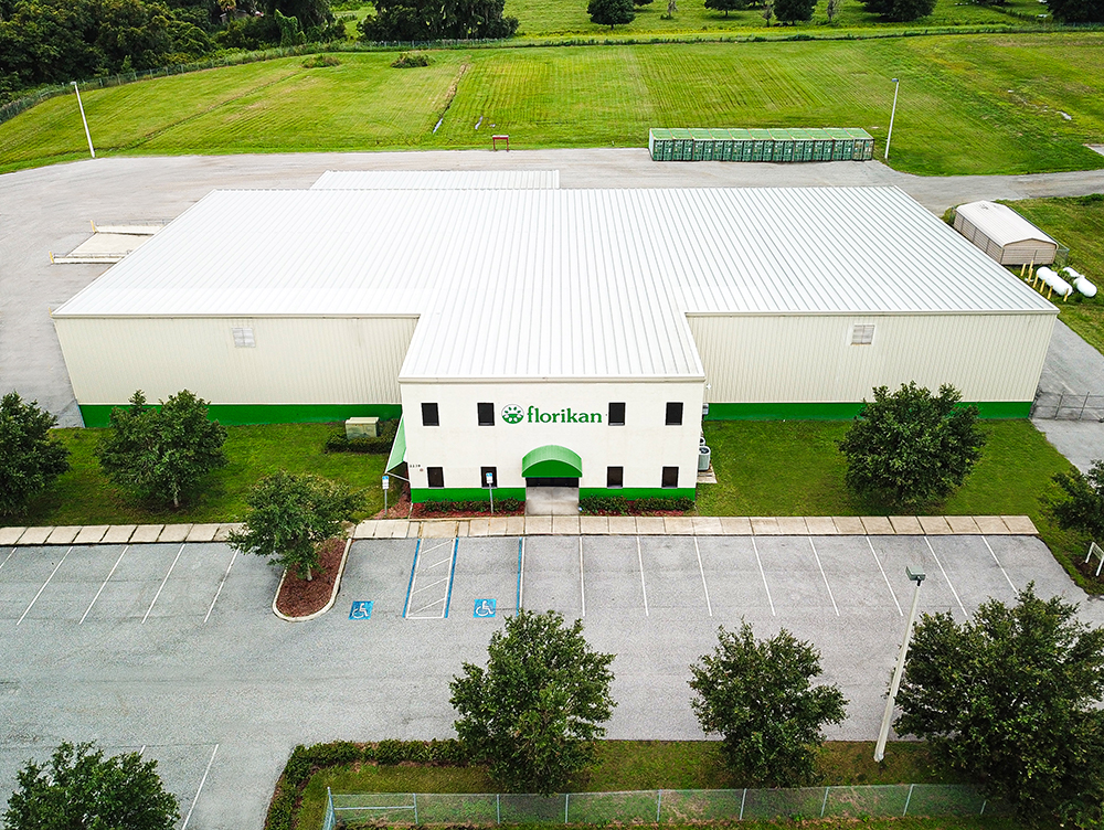 Aerial view of the Florikan office building.