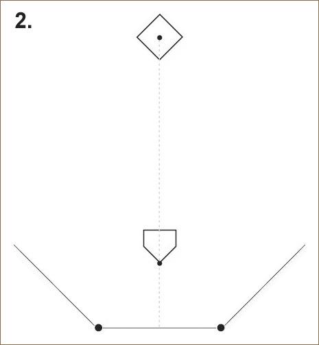 Baseball field diagram focused on second base.