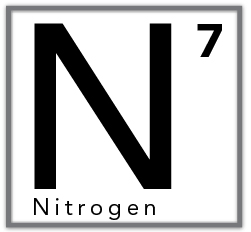 Nitrogen nutrient symbol (N) with atomic number 7.