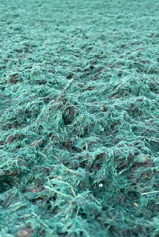 Soil covered in product to protect soil.