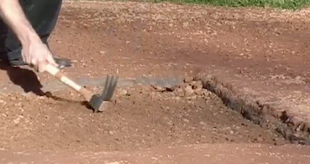 Renovating a batters box.