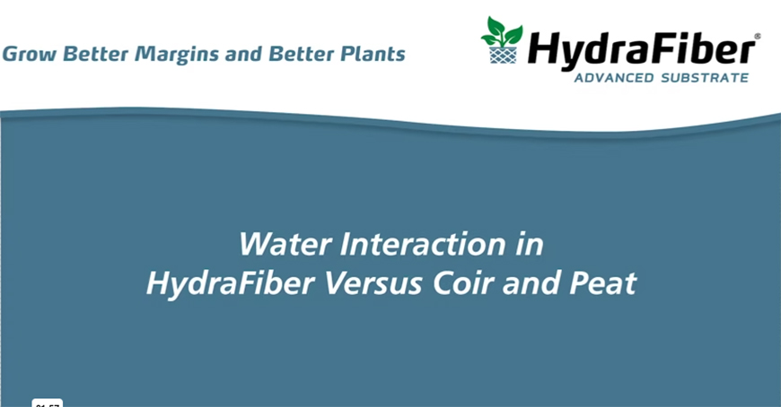 Water Interaction in HydraFiber Versus Coir and Peat