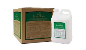 A brown cardboard box and a white plastic container, both labeled ProPlant JumpStart, are shown side by side against a white background.