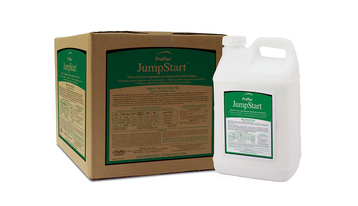 A brown cardboard box and a white plastic container, both labeled ProPlant JumpStart, are shown side by side against a white background.