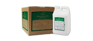 A brown box labeled Neutralime Dry Calcitic Lime next to a white plastic container labeled Neutralime Liquid, both with green and white labels.