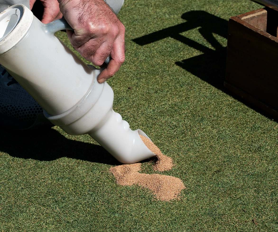 Patching hole on golf green with Profile Porous Ceramic