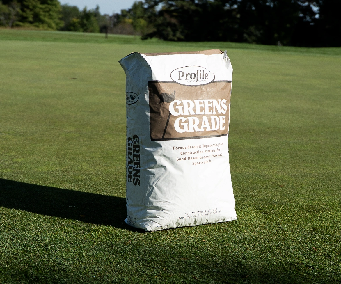 Profile Porous Ceramic bag sitting on golf course green