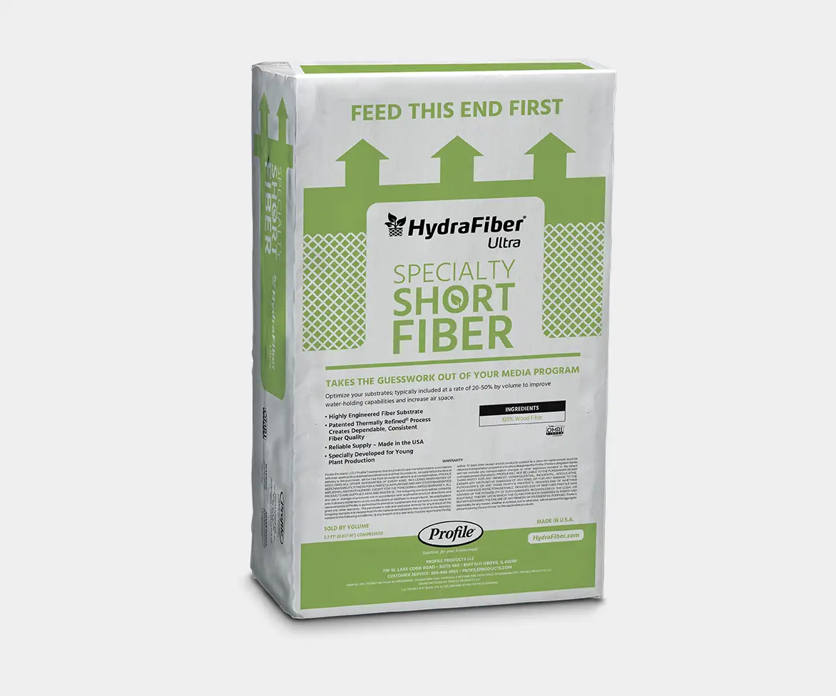 HydraFiber Ultra Specialty Short Fiber product packaging.