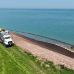 Proflex application on slope near lake