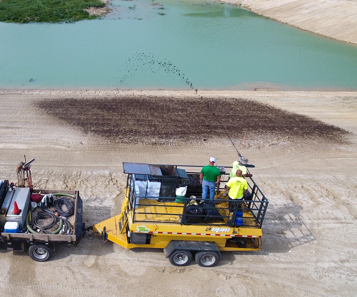 ProOrganics being applied near water.