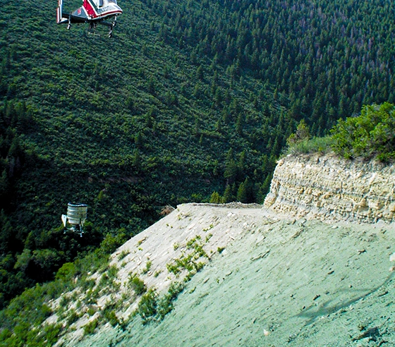 Seed Aide applied on a hill side.