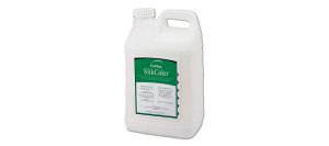 A white plastic gallon container with a handle and screw cap, labeled ProFusion SilkColor with instructions printed on a green and white label.