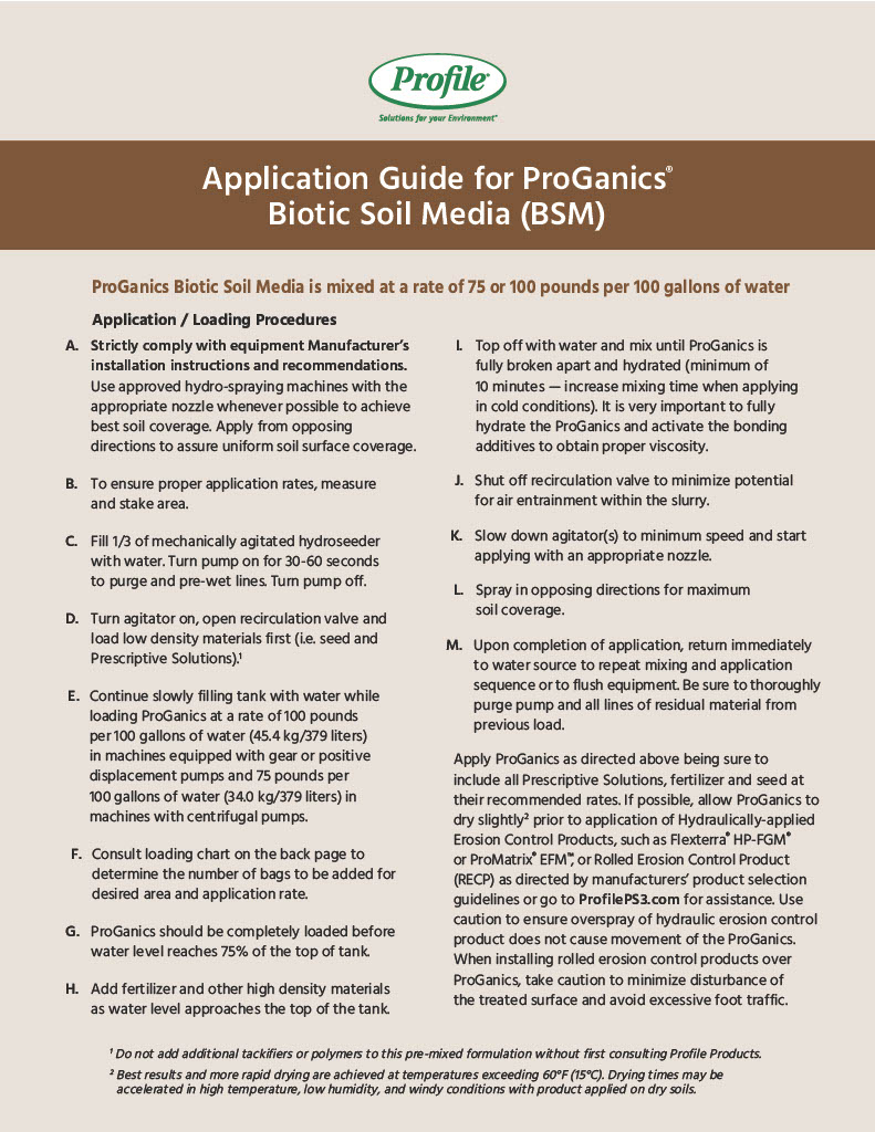 ProGanics BSM Application Guide.