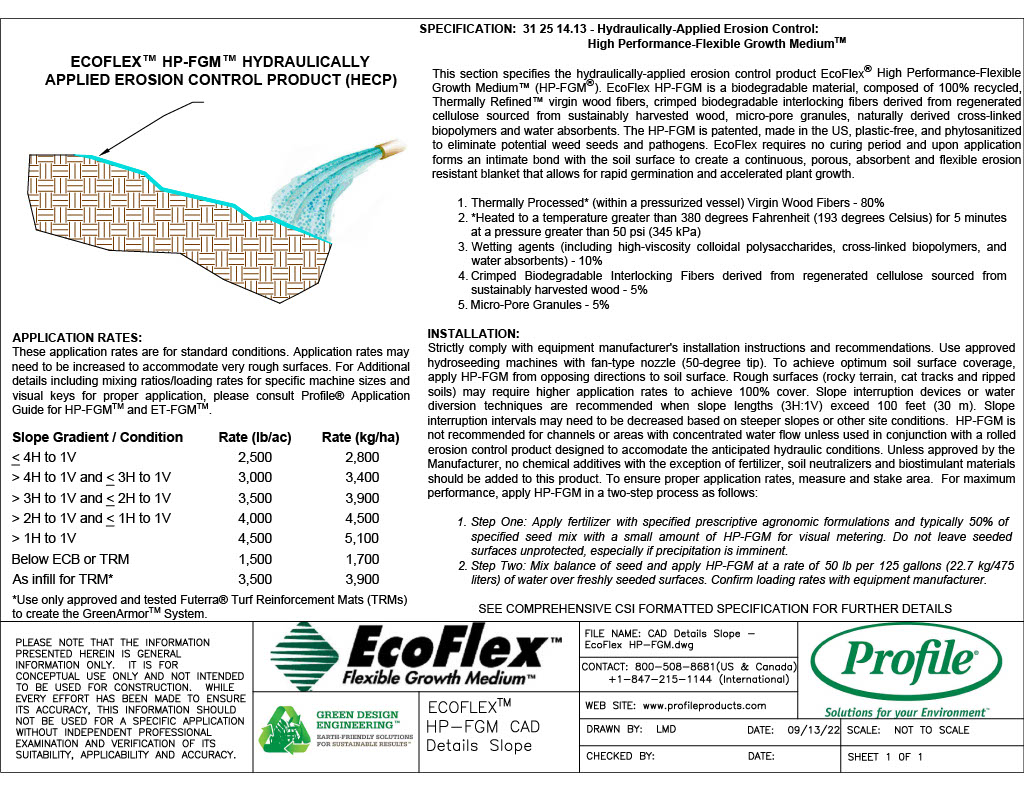 The first page of the CAD Details Slope - EcoFlex HP-FG PDF.
