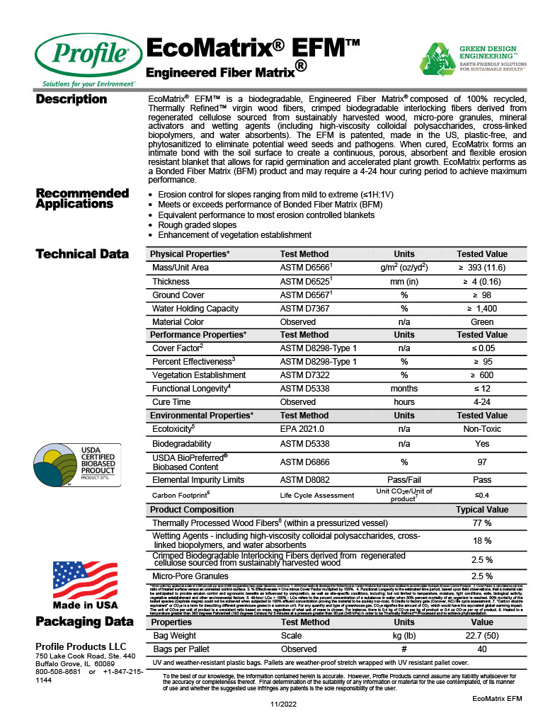 The first page of the EcoMatrix Datasheet PDF.
