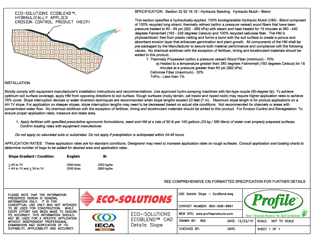 The first page of the CAD Detail Slope - EcoBlend PDF.