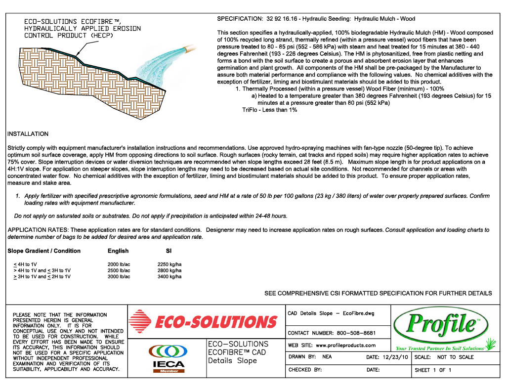 The first page of the CAD Detail Slope - EcoFibre PDF.