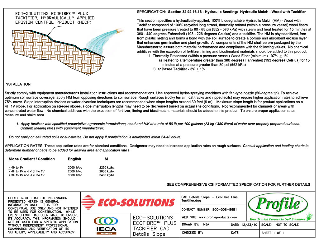 The first page of the CAD Detail Slope - EcoFibre Plus Tack PDF.
