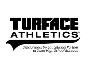 Turface Athletics logo with the text Official Industry Educational Partner of Texas High School Baseball.