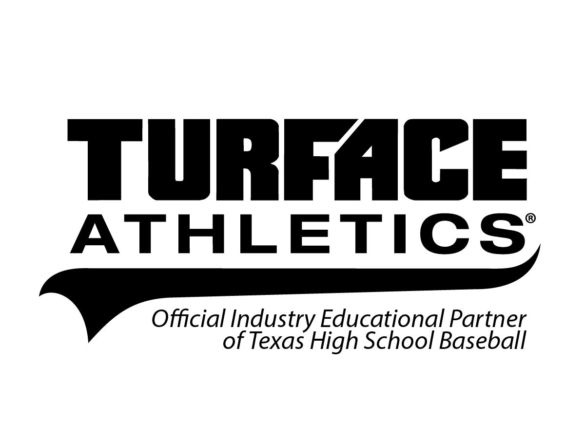 Turface Athletics logo with the text Official Industry Educational Partner of Texas High School Baseball.